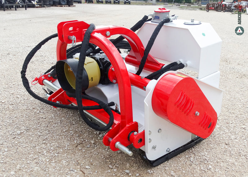 Mulcher GIEMME Modell VFLU 125 mit hydraulischer Verschiebung und Schwenkscheibe