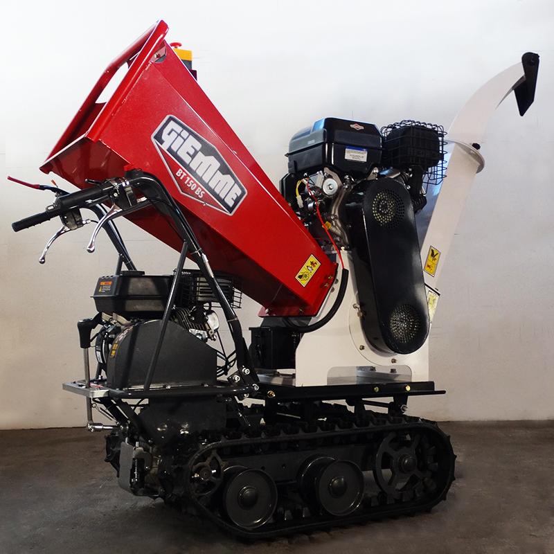 Häcksler auf Raupentransporter TGS