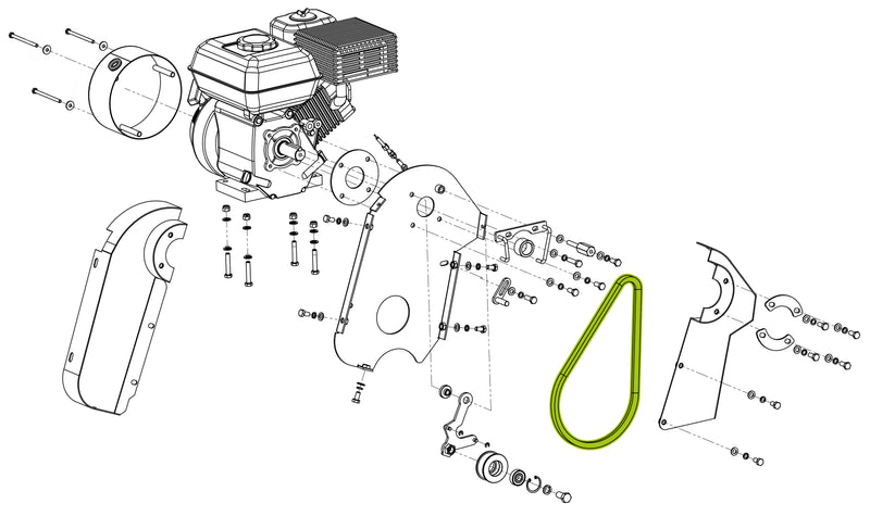 Keilriemen für Mulcher mit Motor TM 65 / TM 85 - Modell W 800 - SB 34.5